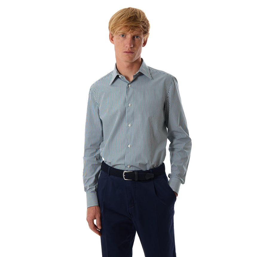 CAMICIA CLASSICA BIANCA E VERDE REGULAR