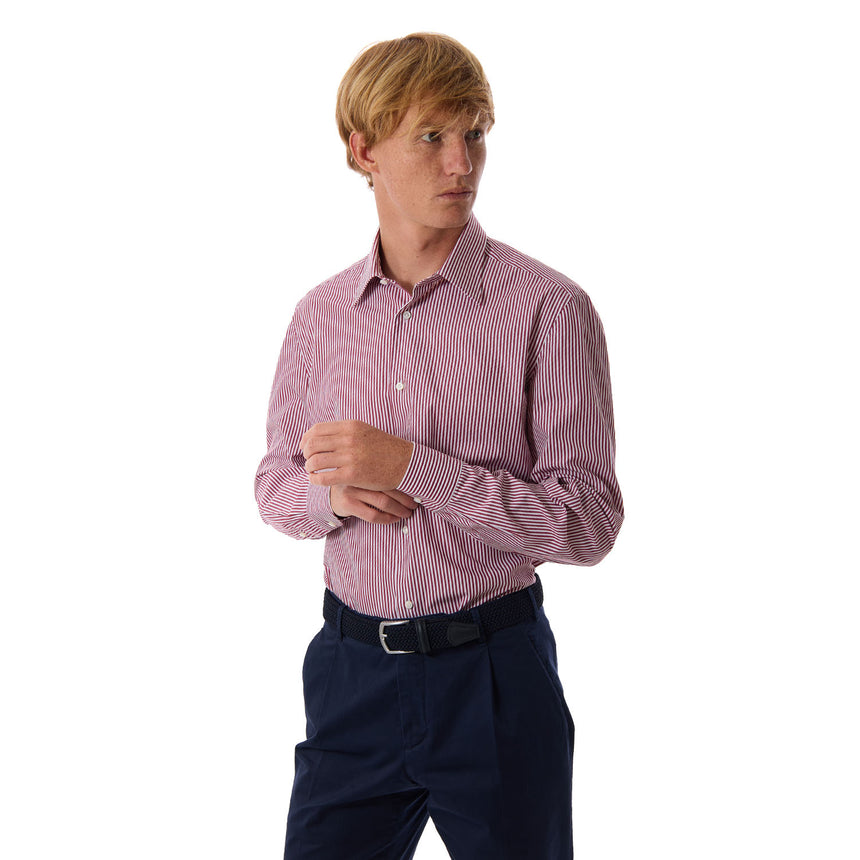 CAMICIA CLASSICA BIANCA E BORDEAUX REGULAR