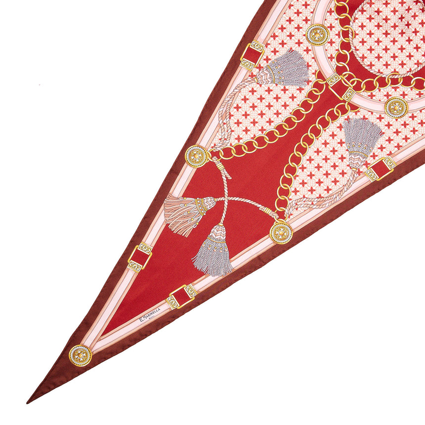 FOULARD ROMBO IN SETA ROSSO