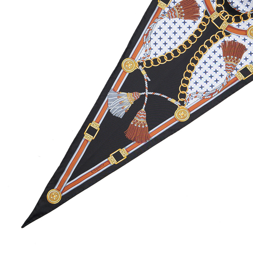 FOULARD ROMBO IN SETA NERO