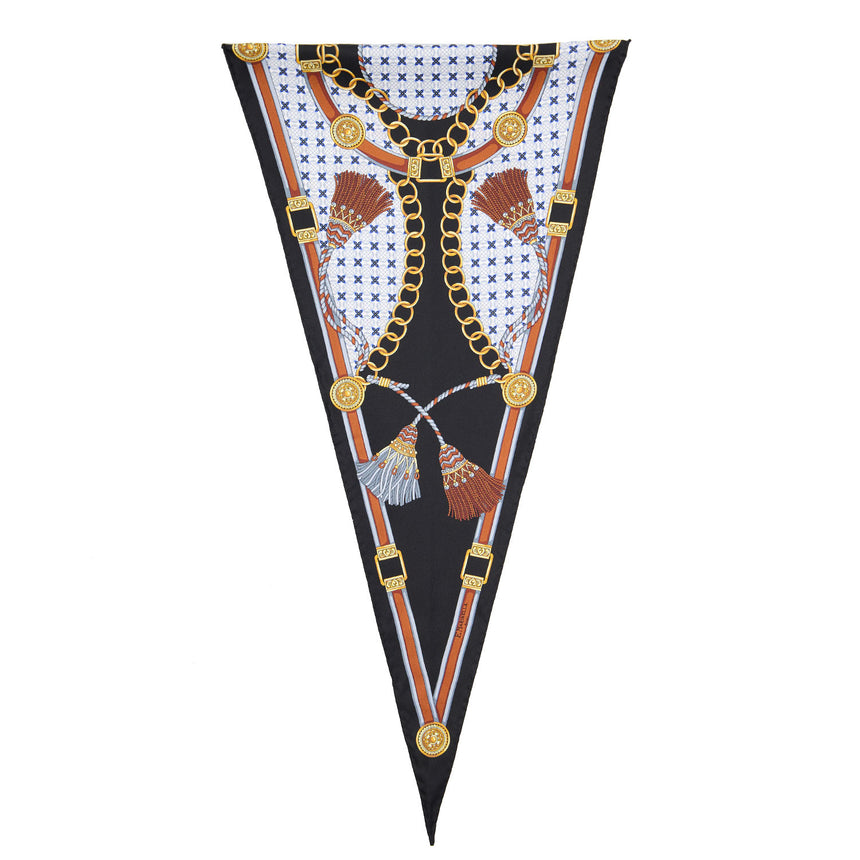 BLACK SILK DIAMOND SHAPE SCARF