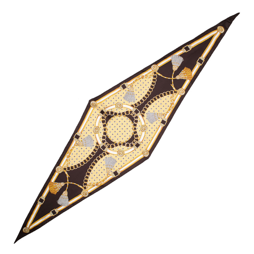 DARK BROWN SILK DIAMOND SHAPE SCARF