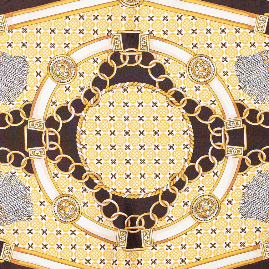 FOULARD ROMBO IN SETA MARRONE SCURO