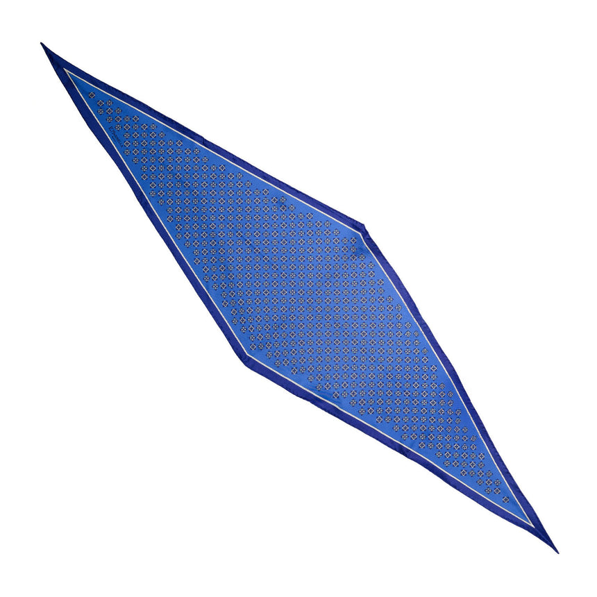 BLUE SILK DIAMOND SHAPE SCARF