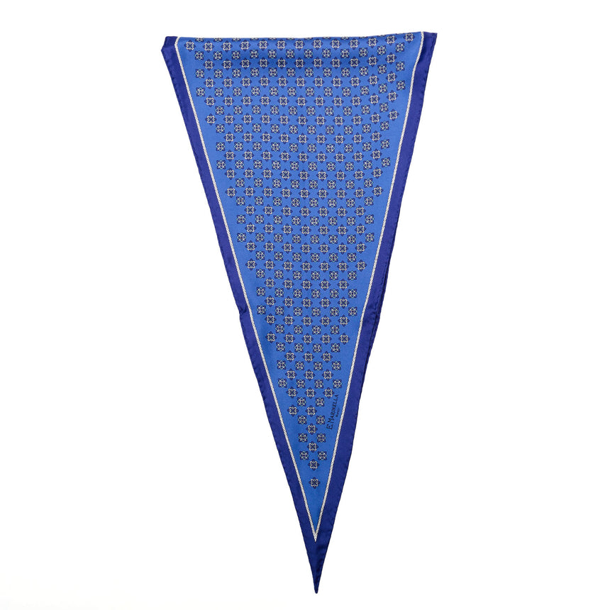 BLUE SILK DIAMOND SHAPE SCARF