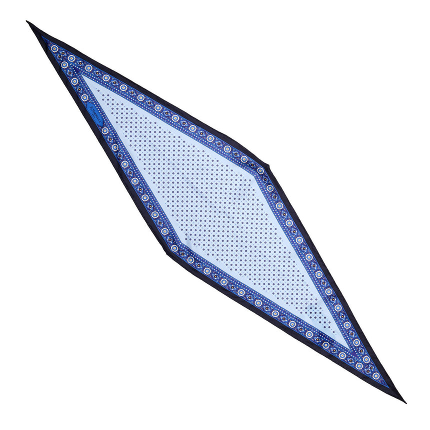 BLUE SILK DIAMOND SHAPE SCARF
