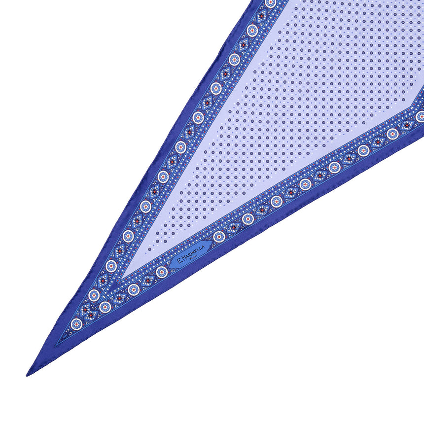 BLUE SILK DIAMOND SHAPE SCARF