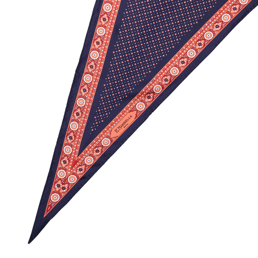 BLUE SILK DIAMOND SHAPE SCARF