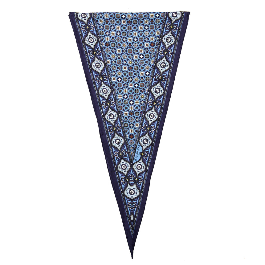DARK BLUE SILK DIAMOND SHAPE SCARF
