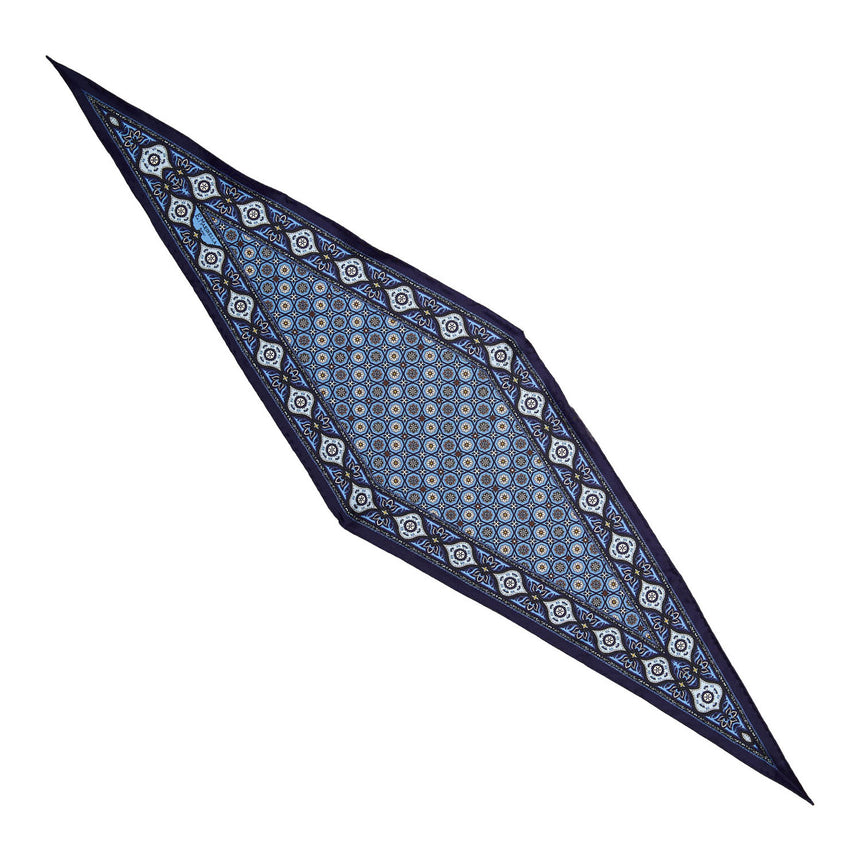 DARK BLUE SILK DIAMOND SHAPE SCARF