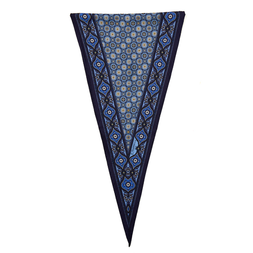 DARK BLUE SILK DIAMOND SHAPE SCARF