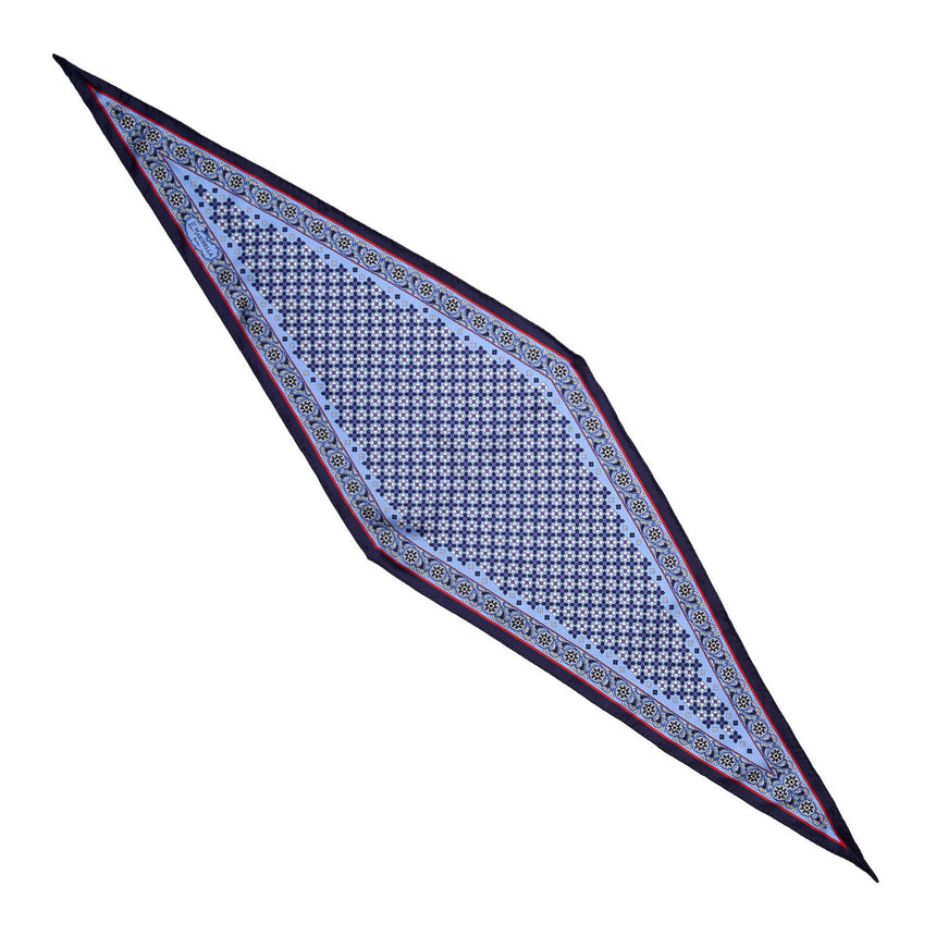 LIGHT BLUE SILK DIAMOND SHAPE SCARF