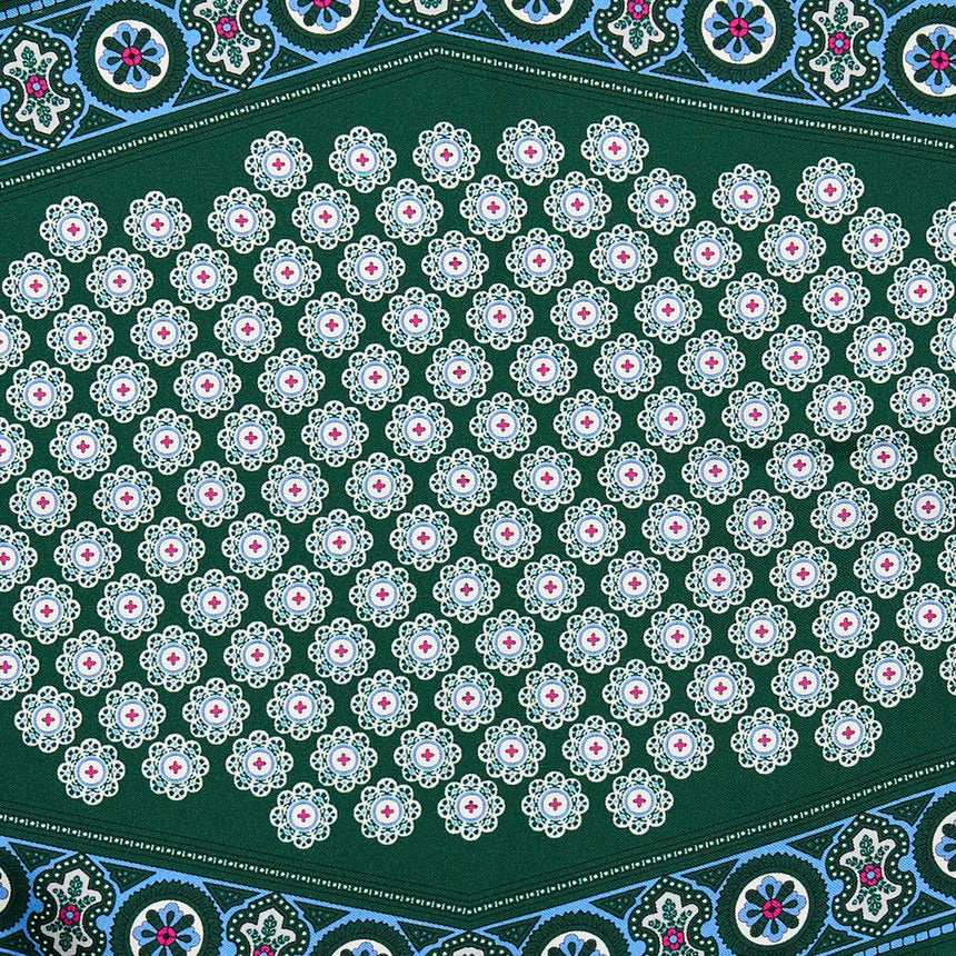 DARK GREEN SILK DIAMOND SHAPE SCARF