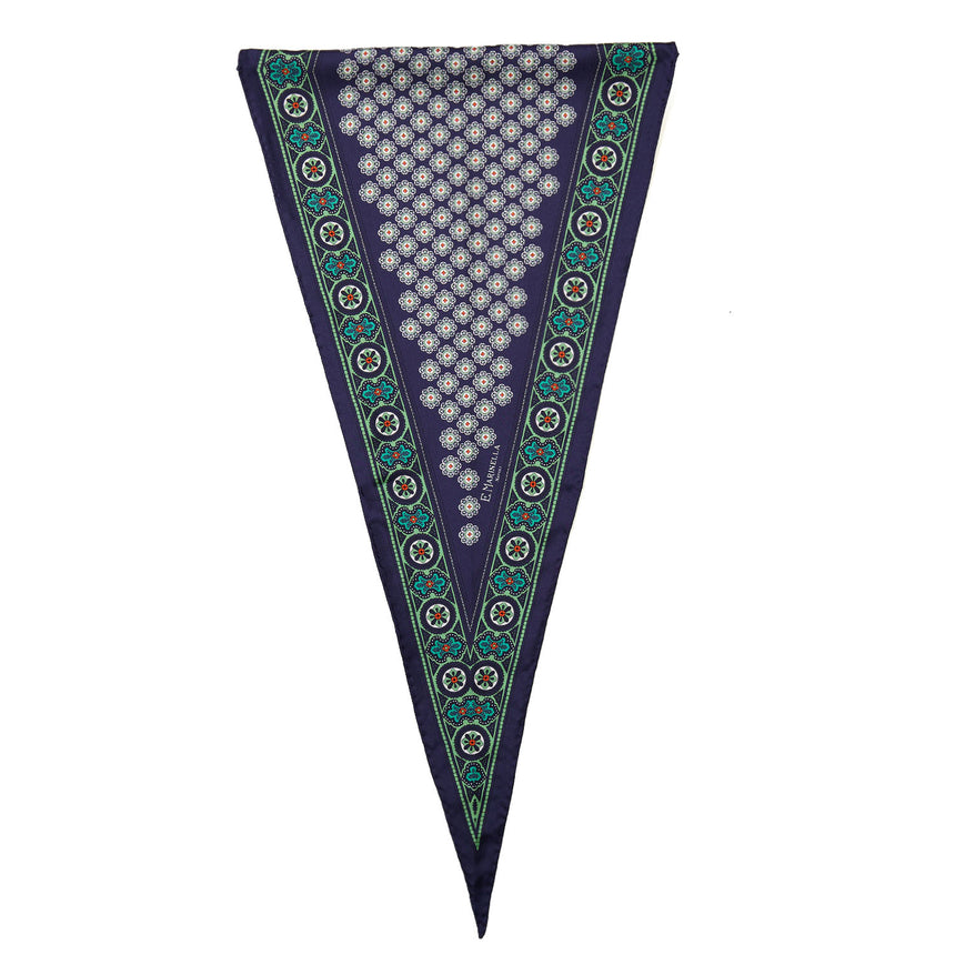 DARK BLUE SILK DIAMOND SHAPE SCARF