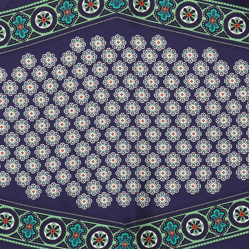 DARK BLUE SILK DIAMOND SHAPE SCARF