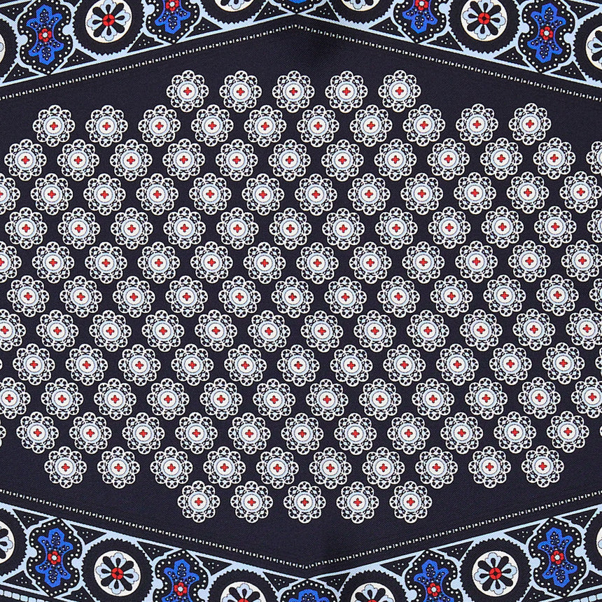 FOULARD ROMBO IN SETA BLU SCURO