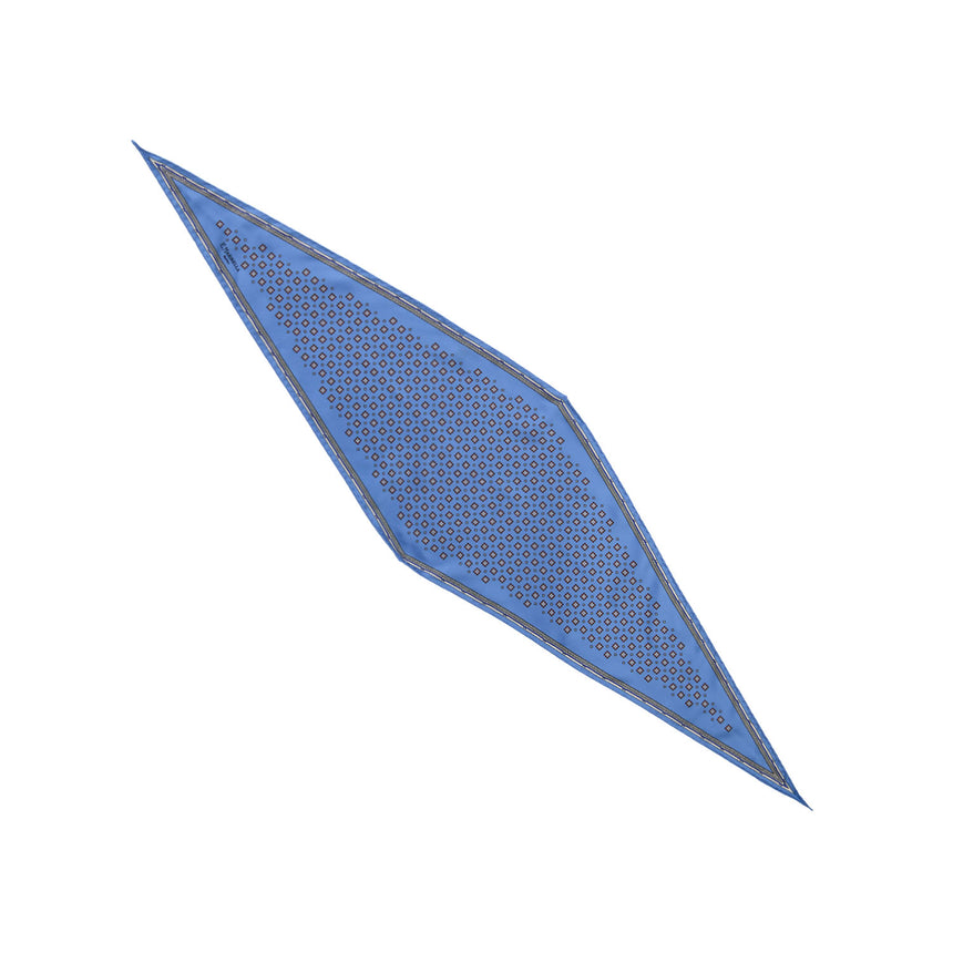 POWDER BLUE PRINTED SILK DIAMOND SHAPE SCARF