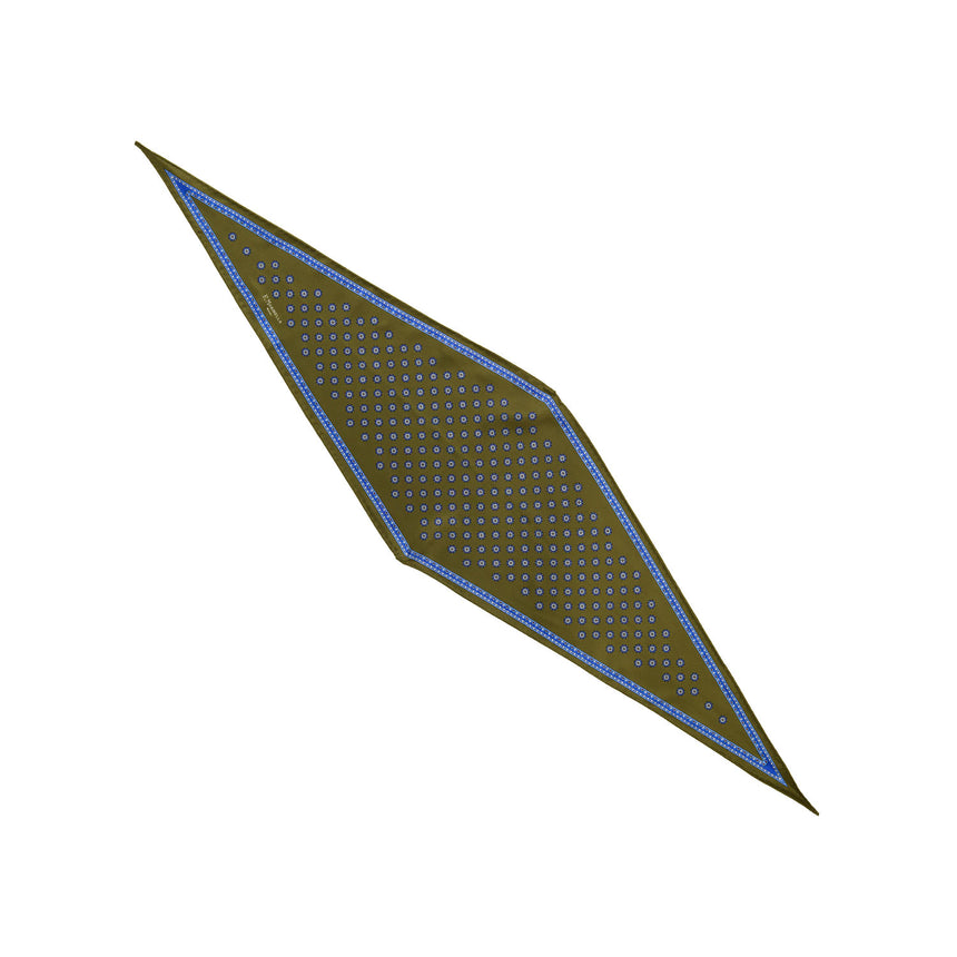 OLIVE GREEN SILK DIAMOND SHAPE SCARF