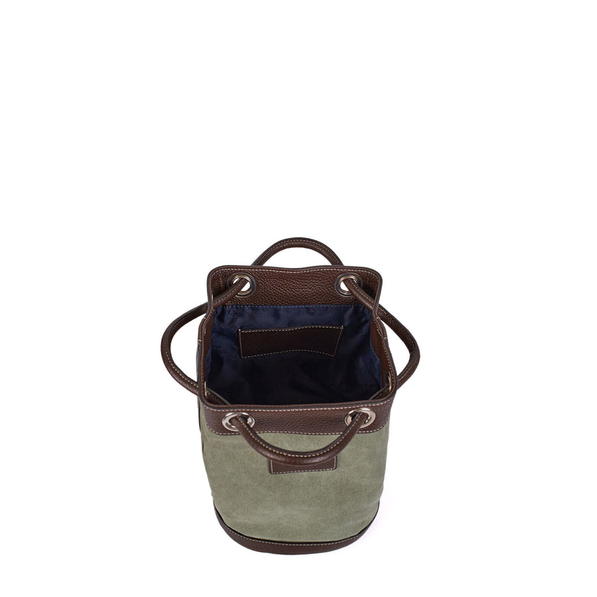 DARK BROWN AND GREEN GIAN MINI BAG
