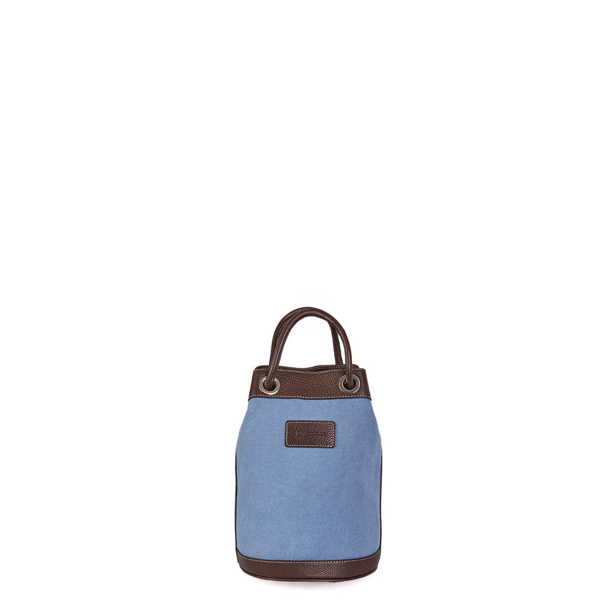 DARK BROWN AND LIGHT BLUE GIAN MINI BAG