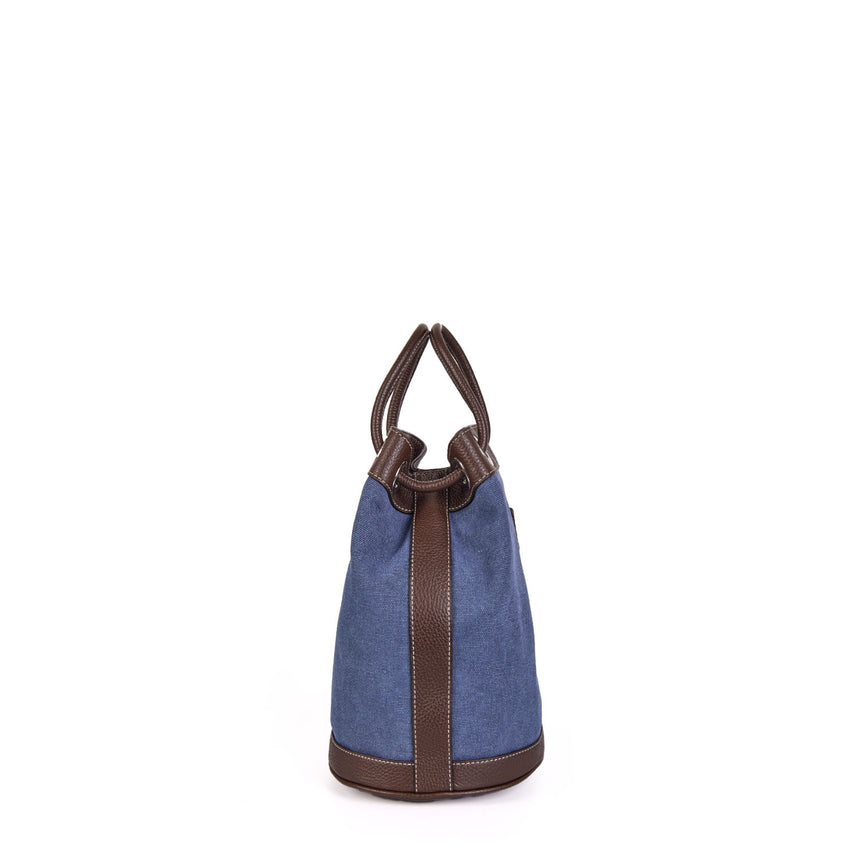 DARK BROWN AND BLUE GIAN MINI BAG