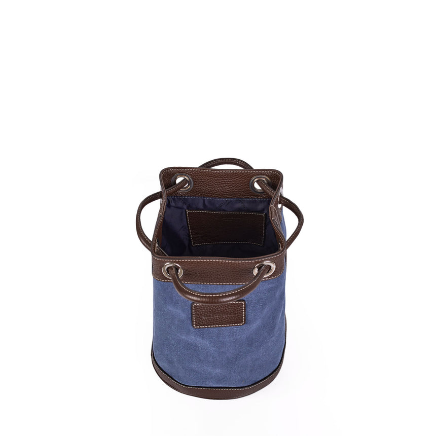 DARK BROWN AND BLUE GIAN MINI BAG