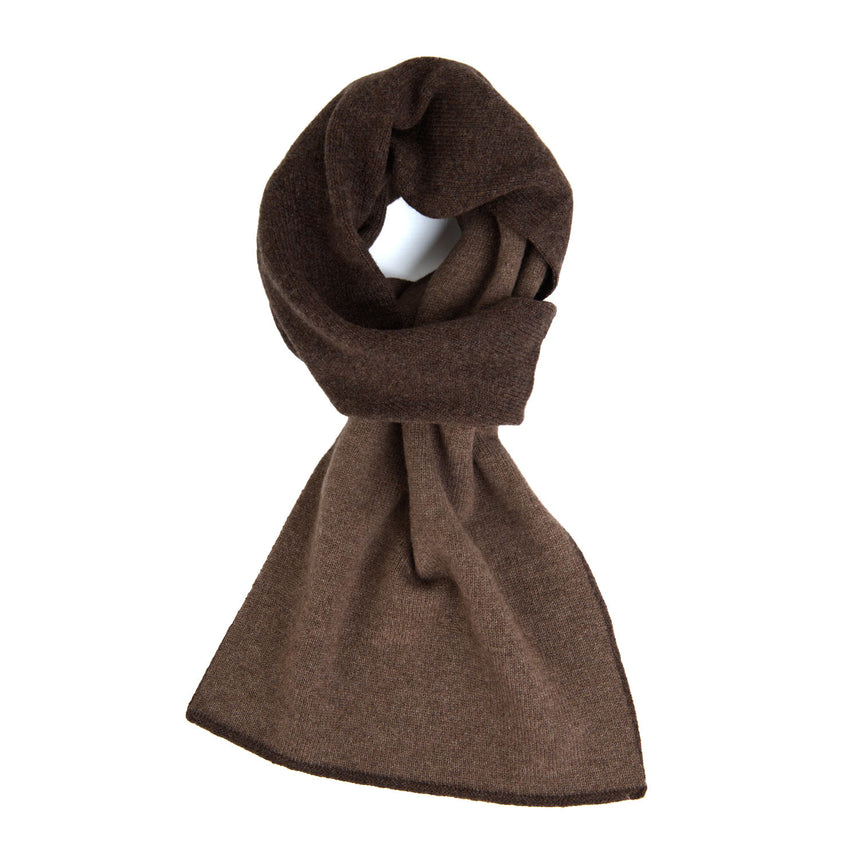 DARK AND LIGHT BROWN TWO-TONE CASHMERE NECK WARMER