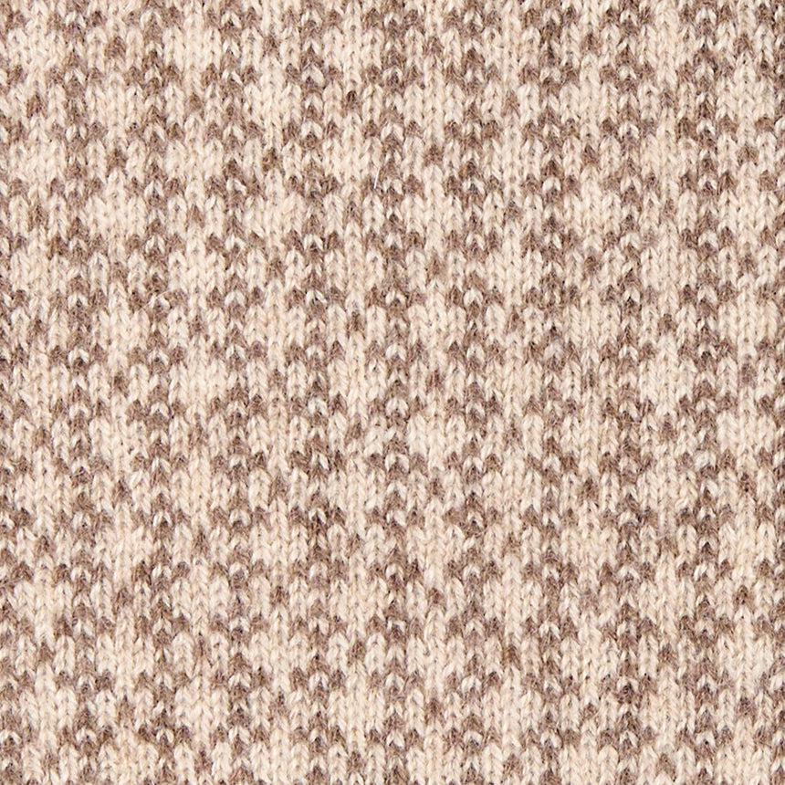 DARK BROWN AND BEIGE NECK WARMER WITH MICRO PATTERN