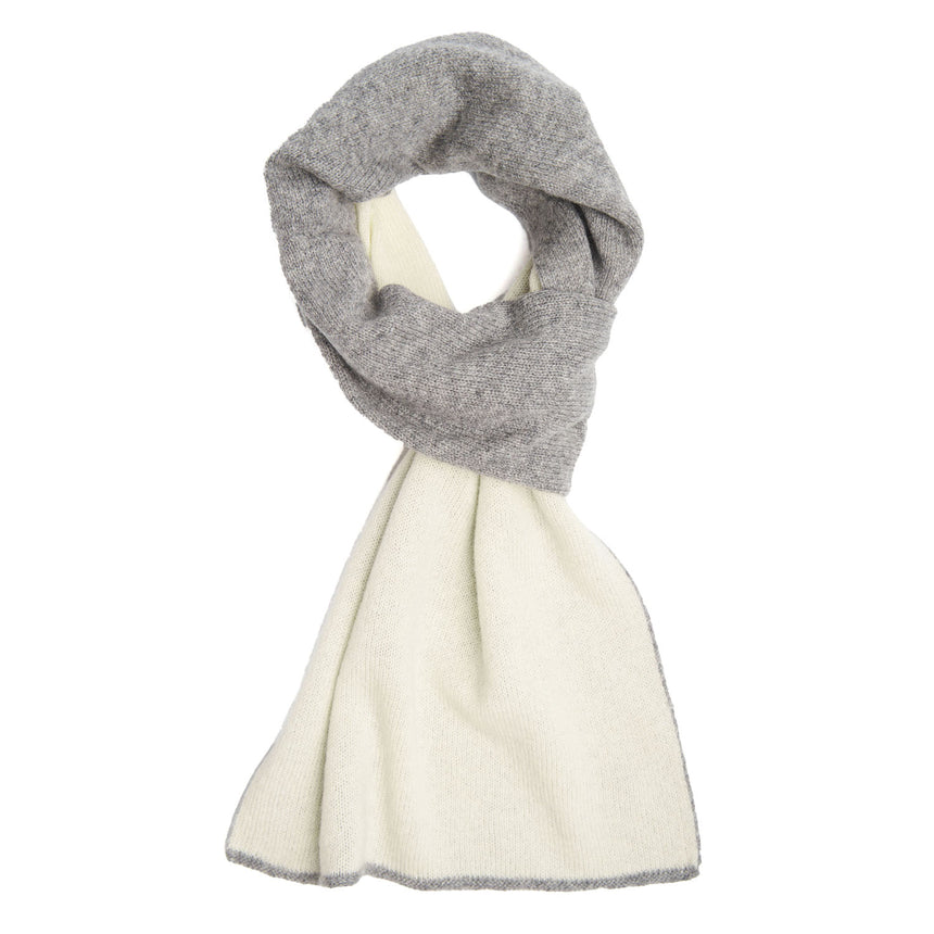 SCALDACOLLO BICOLORE GRIGIO E BIANCO IN CASHMERE