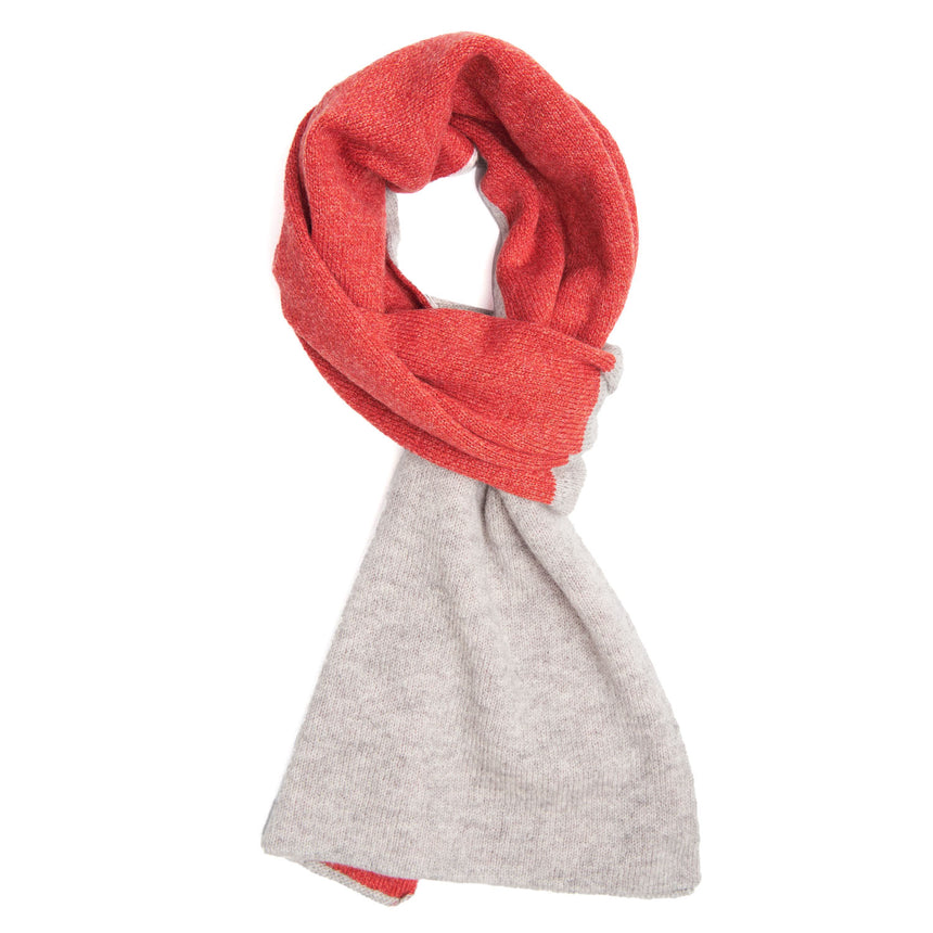 SCALDACOLLO BICOLORE ARANCIONE E GRIGIO IN PURO CASHMERE