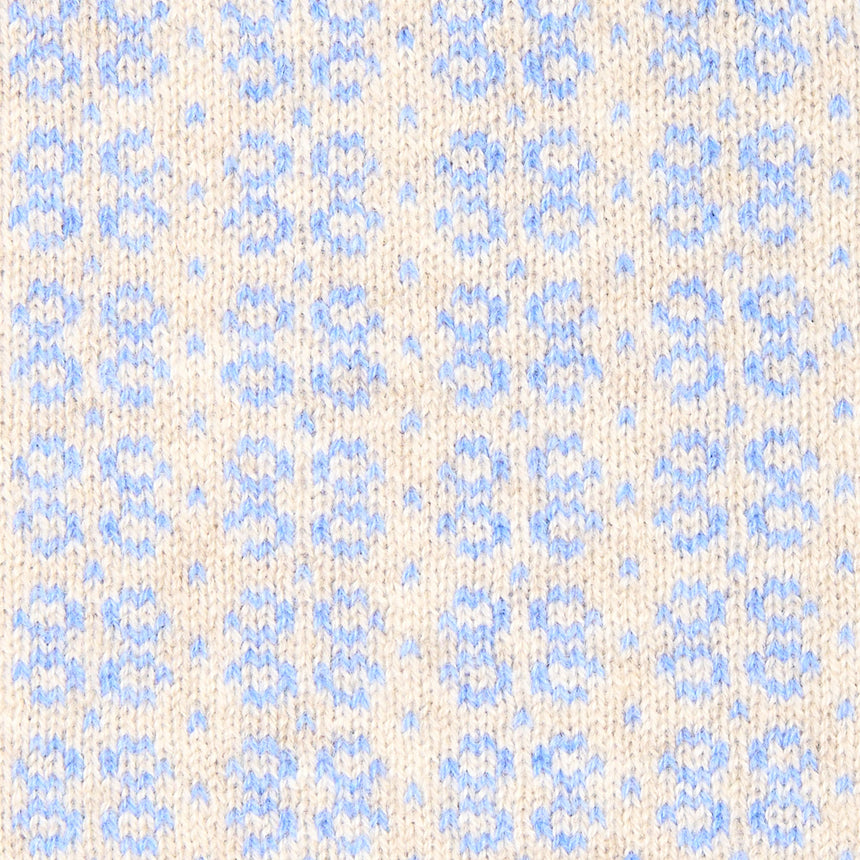 POWDER BLUE AND BEIGE NECK WARMER WITH MICRO PATTERN