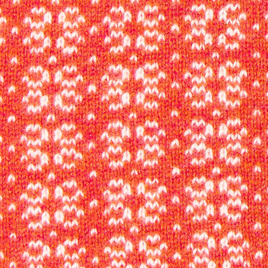 ORANGE AND BEIGE NECK WARMER WITH MICRO PATTERN