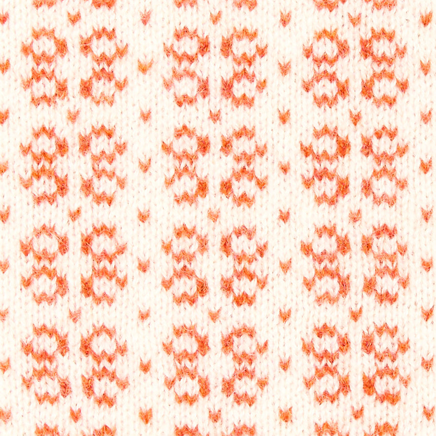 ORANGE AND BEIGE NECK WARMER WITH MICRO PATTERN