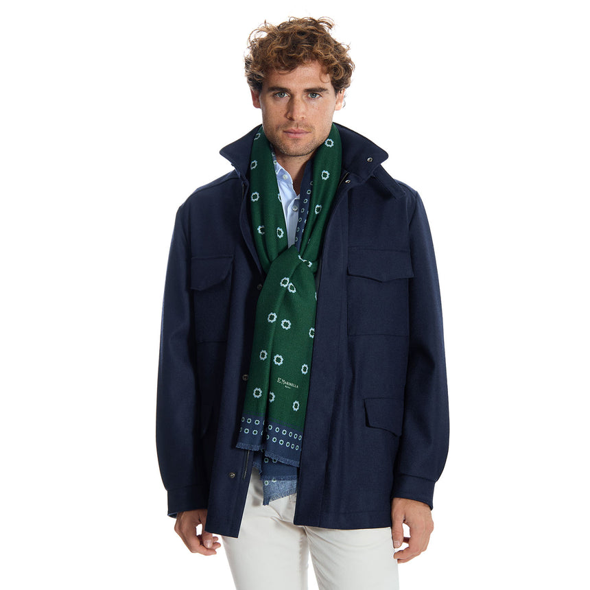 DARK GREEN WOOL STOLE