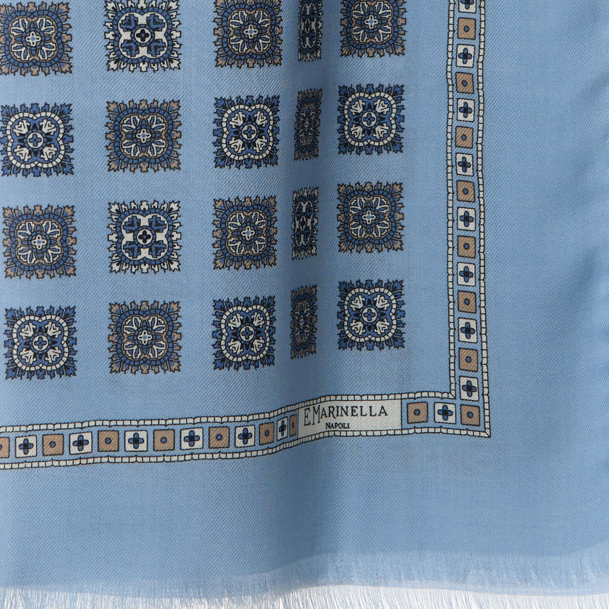 SCIARPA AZZURRO POLVERE IN LANA