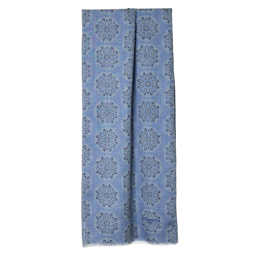 STOLA AZZURRA IN LANA E SETA