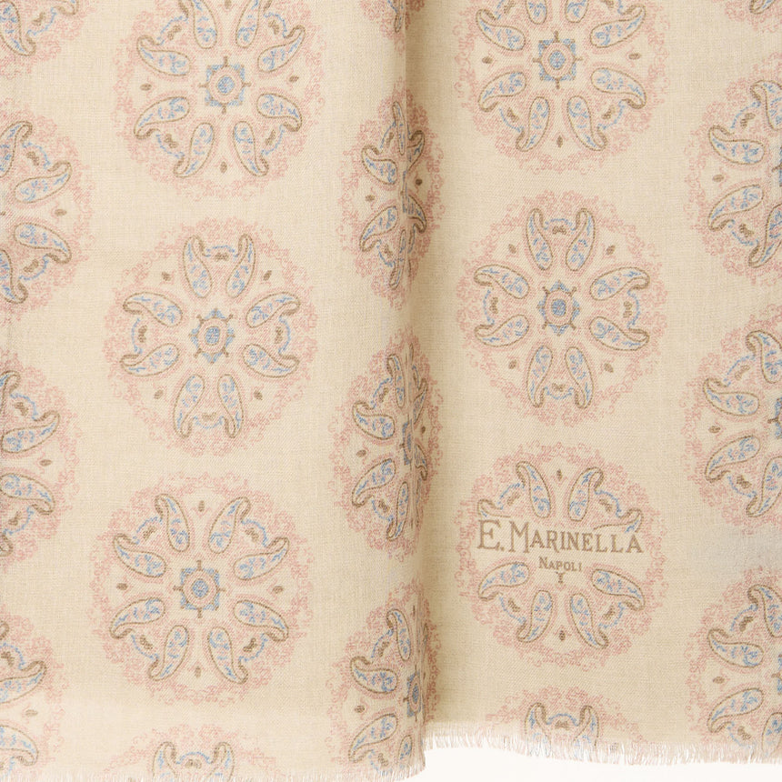 STOLA BEIGE IN LANA E SETA