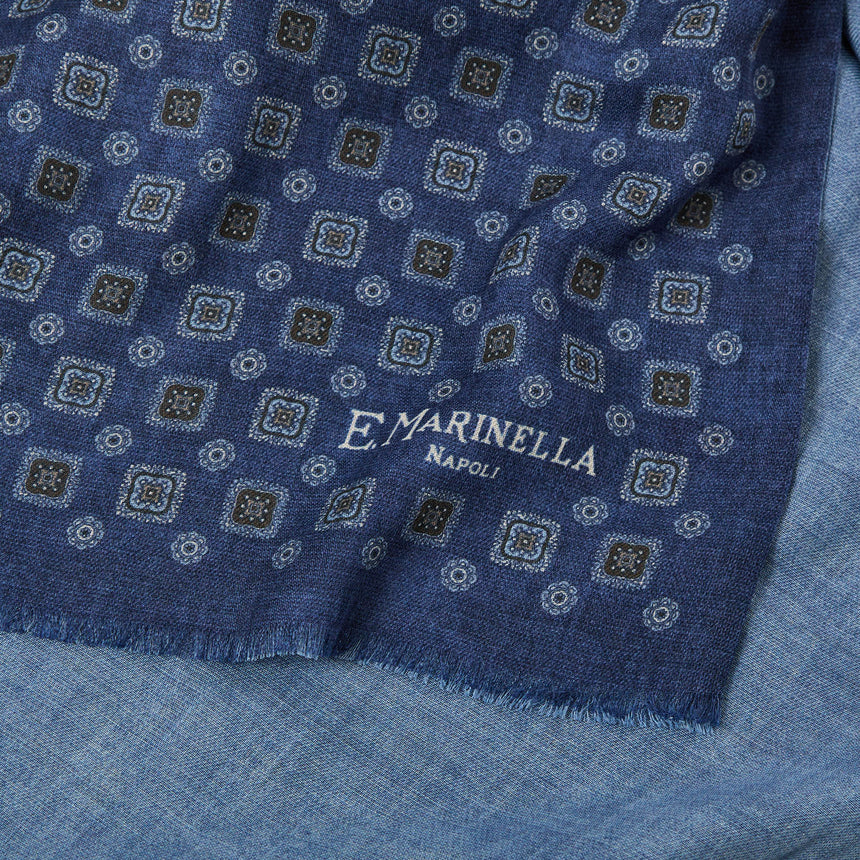 STOLA BLU IN LANA E SETA
