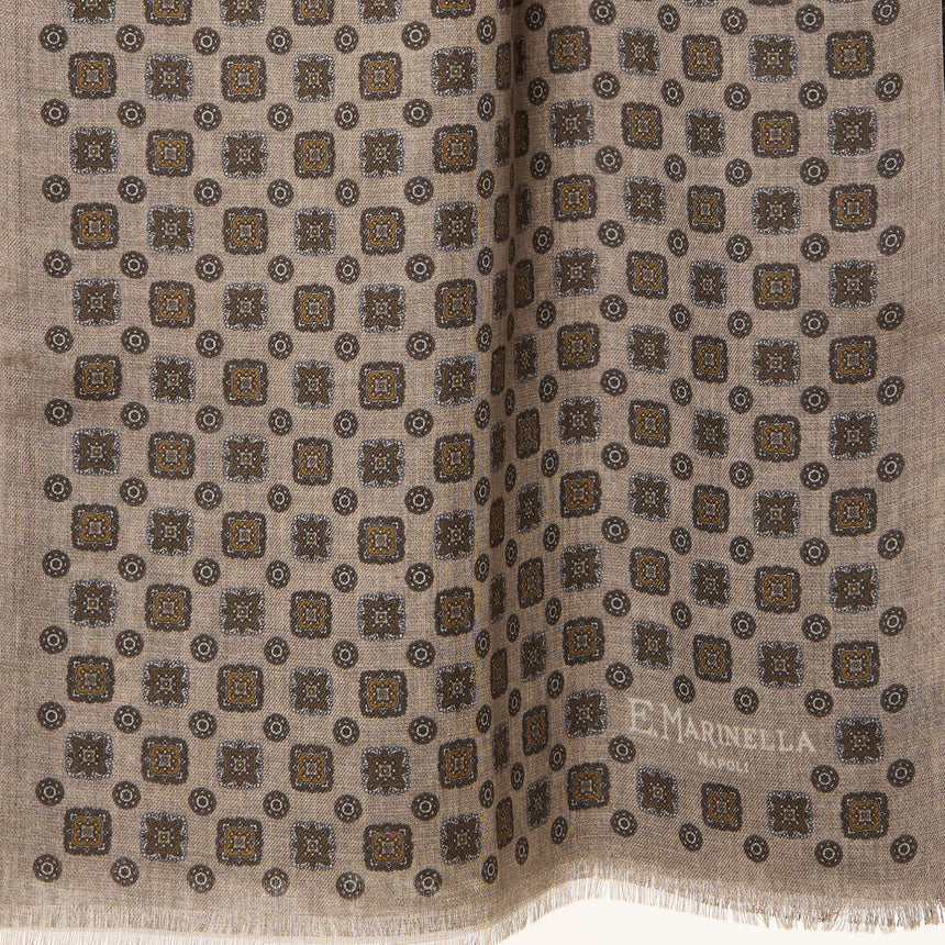 STOLA BEIGE IN LANA E SETA