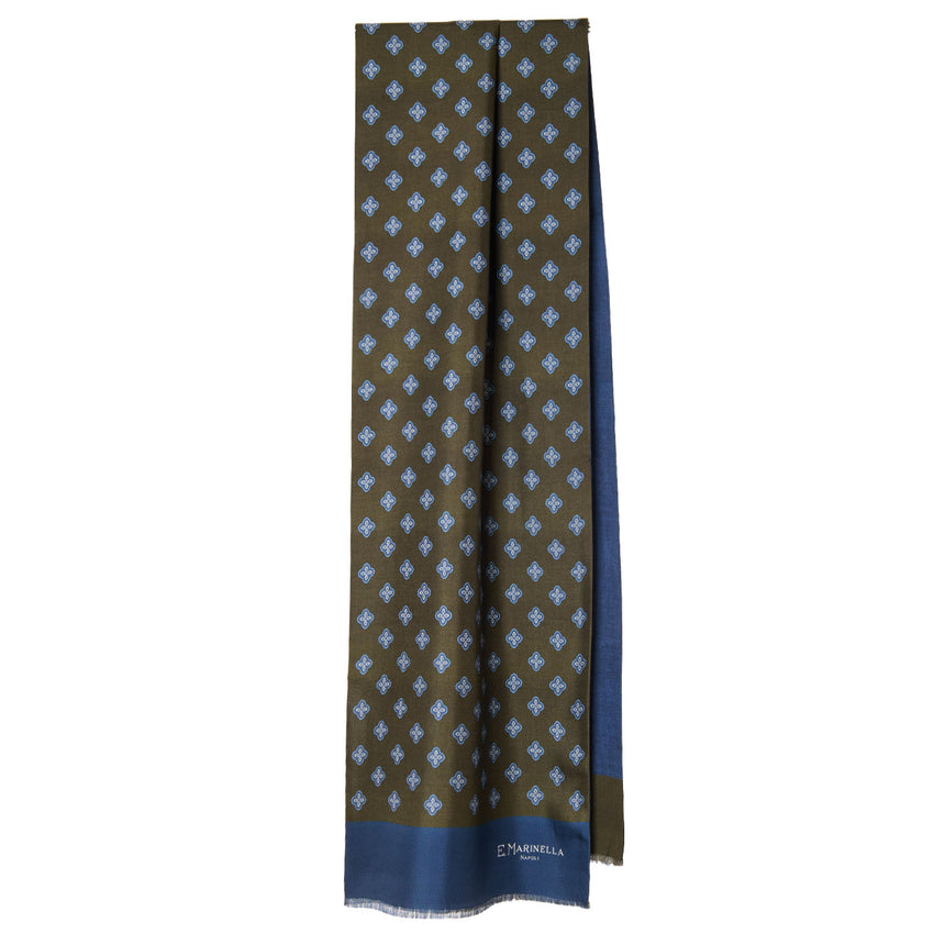 SCIARPA TUBOLARE VERDE OLIVA IN SETA TWILL
