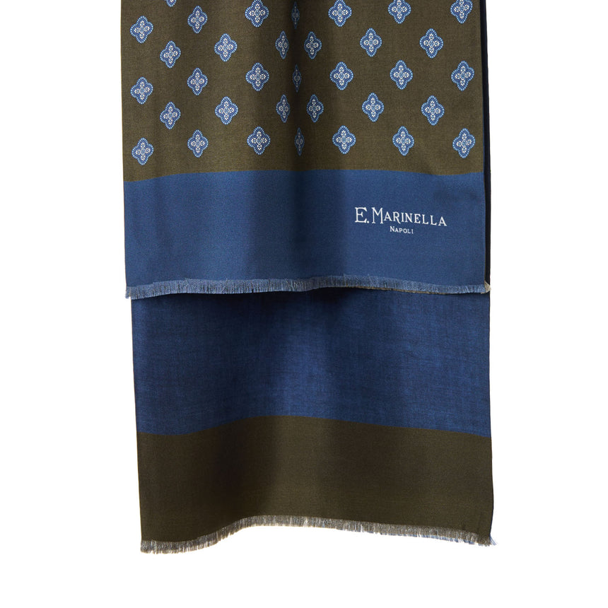 SCIARPA TUBOLARE VERDE OLIVA IN SETA TWILL