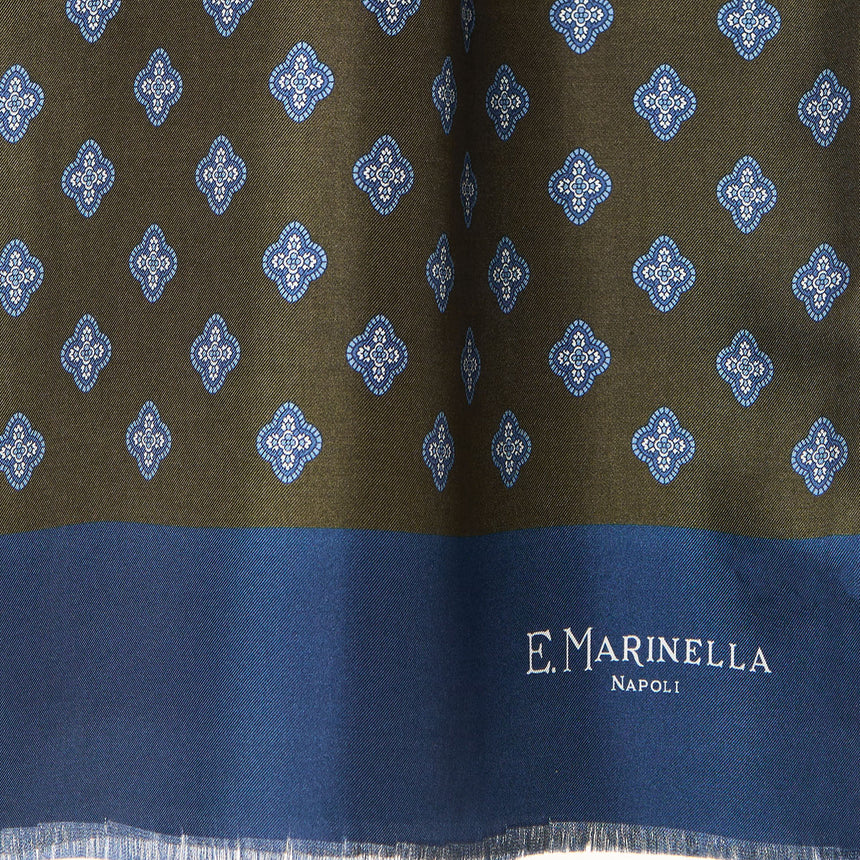 SCIARPA TUBOLARE VERDE OLIVA IN SETA TWILL