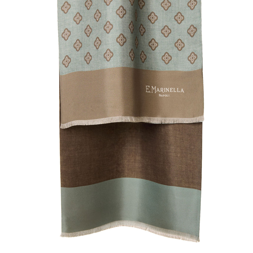 SCIARPA TUBOLARE VERDE IN SETA TWILL