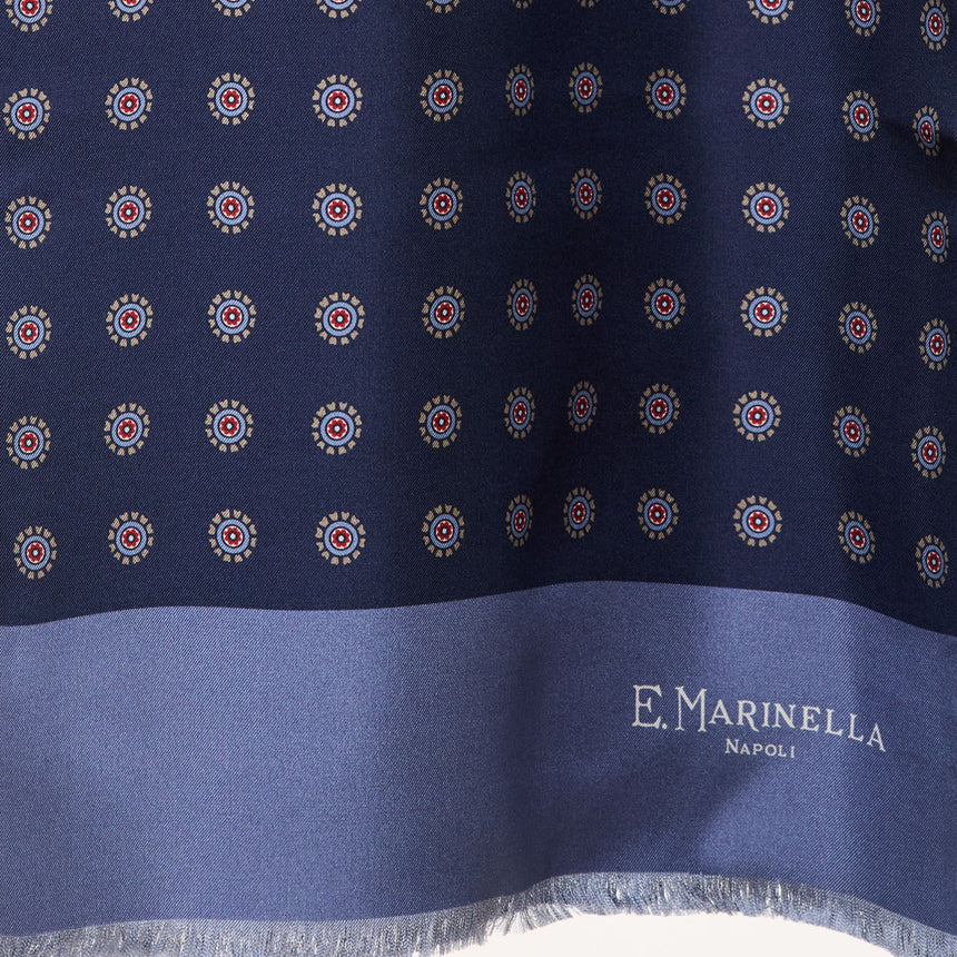 SCIARPA TUBOLARE BLU SCURO IN SETA TWILL