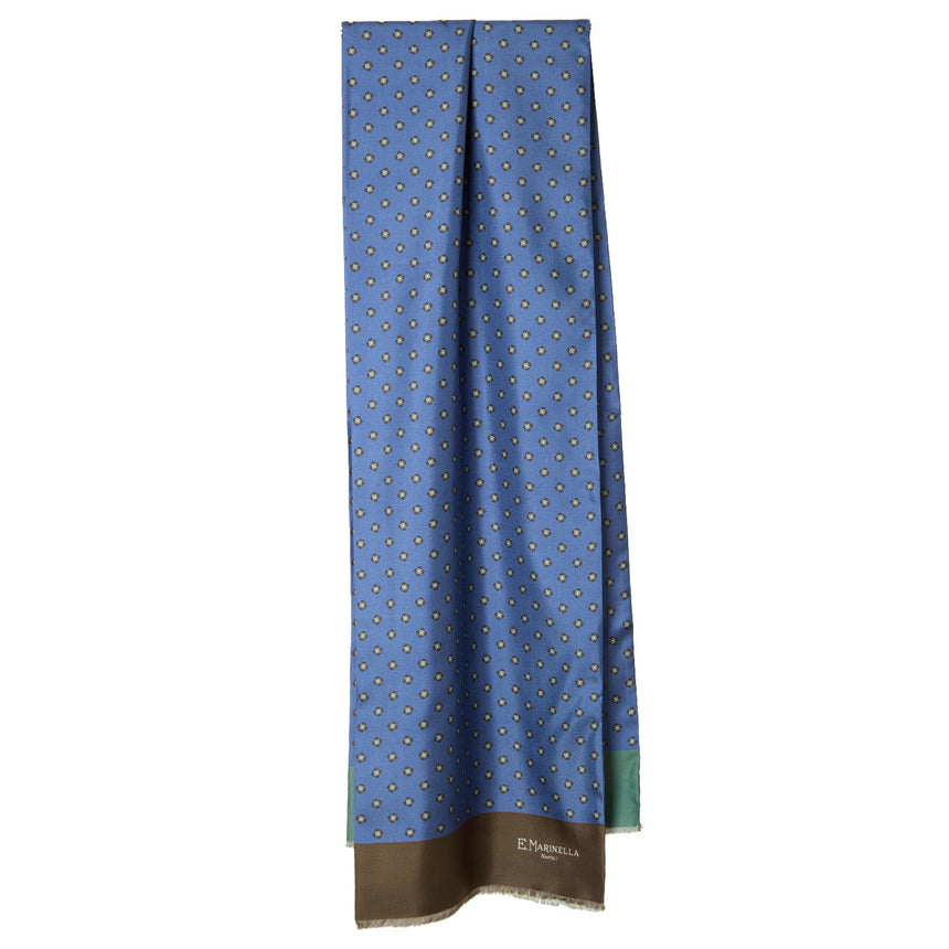 SCIARPA TUBOLARE AZZURRO POLVERE IN SETA TWILL