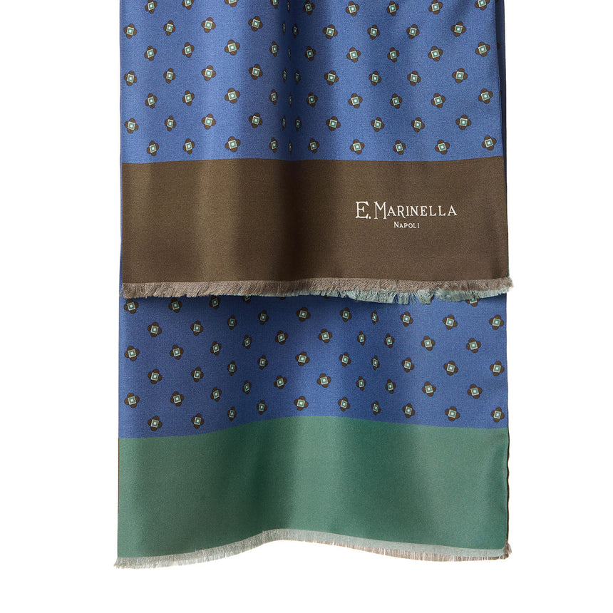 SCIARPA TUBOLARE AZZURRO POLVERE IN SETA TWILL