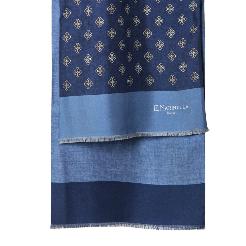 SCIARPA TUBOLARE BLU IN SETA TWILL