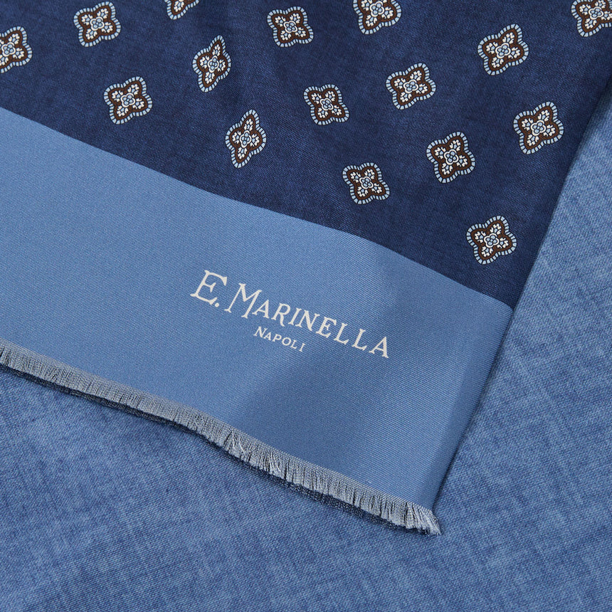 SCIARPA TUBOLARE BLU IN SETA TWILL