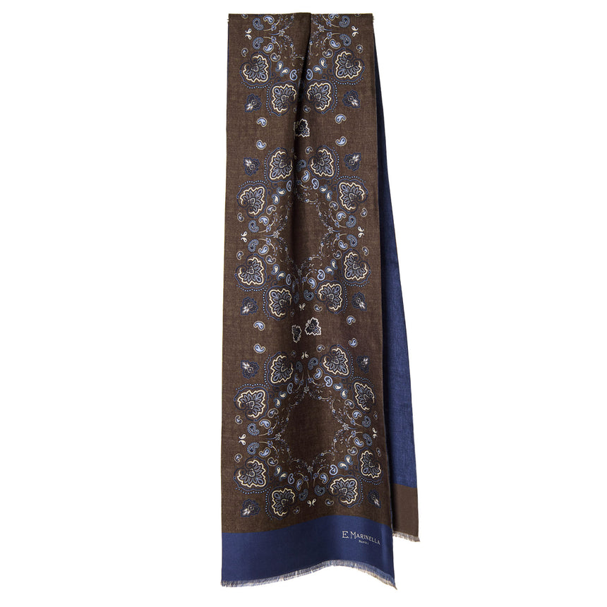 SCIARPA TUBOLARE MARRONE SCURO IN SETA TWILL