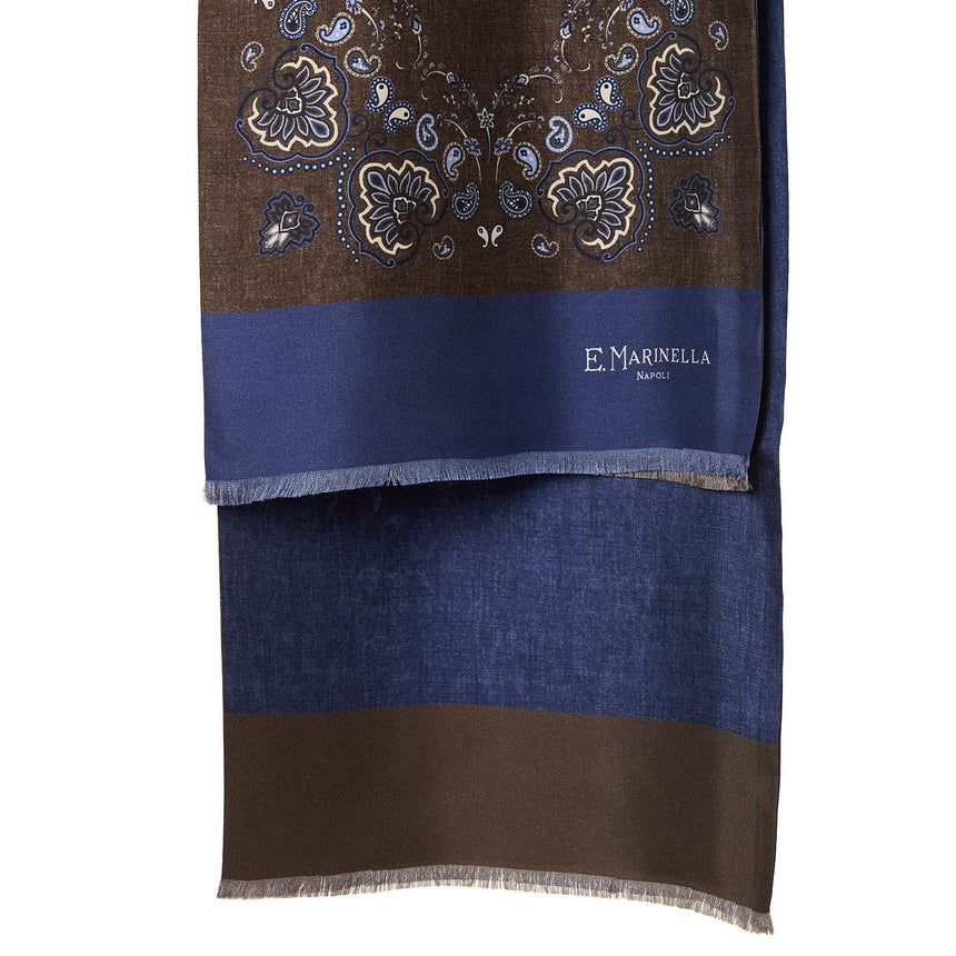SCIARPA TUBOLARE MARRONE SCURO IN SETA TWILL